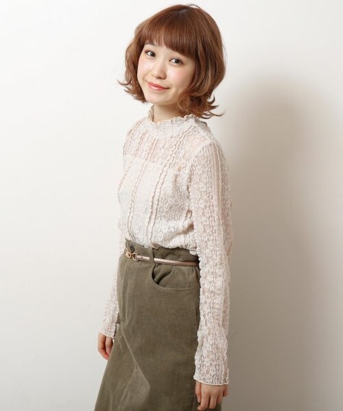 OUTLET(アウトレット)の「立体レースプチハイプルオーバー(トップス・レディース・黒/サックス/ピンク/生成・FREE)」の4枚目の写真