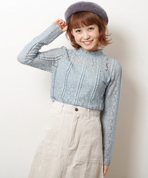 OUTLET(アウトレット)の「立体レースプチハイプルオーバー(トップス・レディース・黒/サックス/ピンク/生成・FREE)」の19枚目の写真