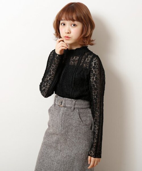 OUTLET(アウトレット)の「立体レースプチハイプルオーバー(トップス・レディース・黒/サックス/ピンク/生成・FREE)」の15枚目の写真