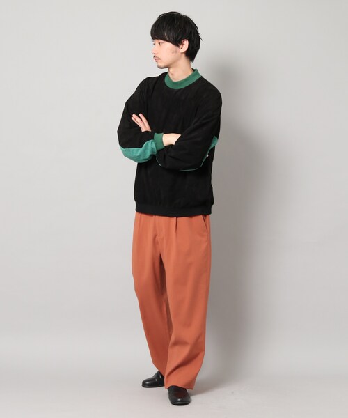 SENSE OF PLACE by URBAN RESEARCH(センスオブプレイスバイアーバンリサーチ)の「タックワイドスラックス(パンツ・メンズ・BLACK/ORANGE・M/L)」の3枚目の写真