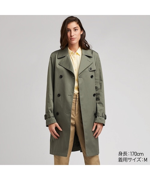 UNIQLO（ユニクロ）の「トレンチコート（その他アウター・レディース・BEIGE 32/NAVY 69/OLIVE 56・3XL/M/L/XL/XS/XXL/S）」の2枚目の写真