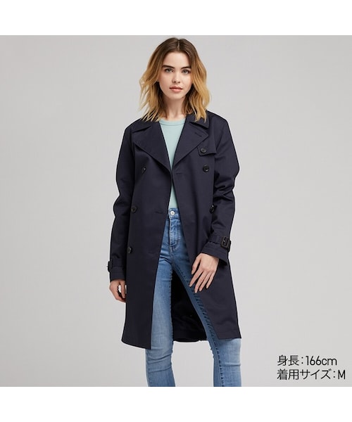 UNIQLO（ユニクロ）の「トレンチコート（その他アウター・レディース・BEIGE 32/NAVY 69/OLIVE 56・3XL/M/L/XL/XS/XXL/S）」の3枚目の写真