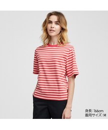 UNIQLO | ボーダークロップドクルーネックＴ（半袖）(Tシャツ/カットソー)