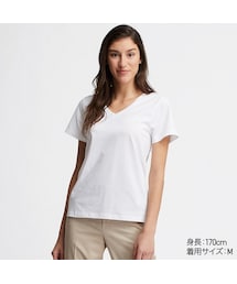 UNIQLO | スーピマコットンVネックＴ（半袖）(Tシャツ/カットソー)
