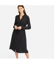 UNIQLO | レーヨンワンピース（長袖）(ワンピース)