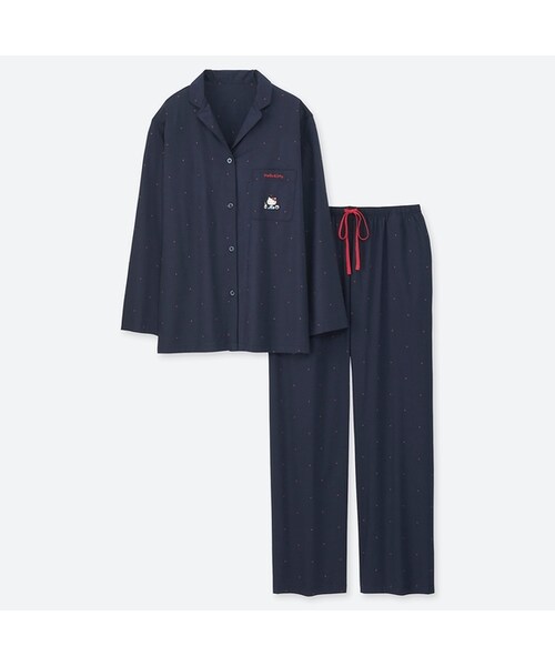 UNIQLO（ユニクロ）の「サンリオキャラクターズパジャマ（スター・長袖）（ルームウェア/パジャマ・レディース・LIGHT BLUE 60/NAVY 69/RED 14・M/L/XL/S/XXL/XS/3XL）」の2枚目の写真