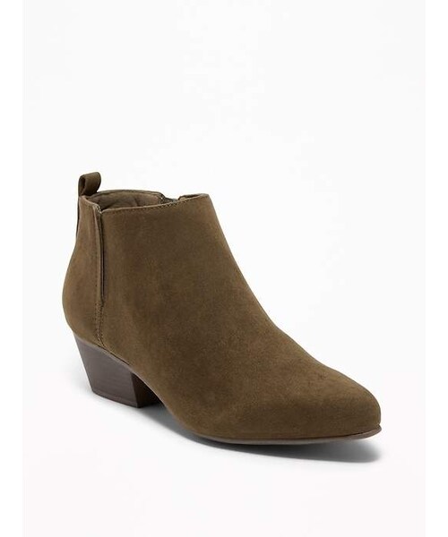 OLD NAVY（オールドネイビー）の「Sueded Ankle Boots for Women（ブーツ・レディース・Black/English Rose/New Taupe/Olive/Sidewalk Ends・Regular 6/Regular 7/Regular 8/Regular 9/Regular 10/Regular 11/Regular 7 1/2/Regular 8 1/2/Regular 9 1/2）」の4枚目の写真