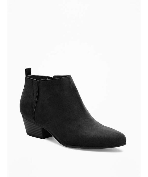 OLD NAVY（オールドネイビー）の「Sueded Ankle Boots for Women（ブーツ・レディース・Black/English Rose/New Taupe/Olive/Sidewalk Ends・Regular 6/Regular 7/Regular 8/Regular 9/Regular 10/Regular 11/Regular 7 1/2/Regular 8 1/2/Regular 9 1/2）」の2枚目の写真