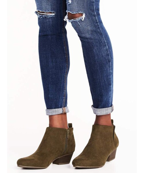 OLD NAVY（オールドネイビー）の「Sueded Ankle Boots for Women（ブーツ・レディース・Black/English Rose/New Taupe/Olive/Sidewalk Ends・Regular 6/Regular 7/Regular 8/Regular 9/Regular 10/Regular 11/Regular 7 1/2/Regular 8 1/2/Regular 9 1/2）」の16枚目の写真