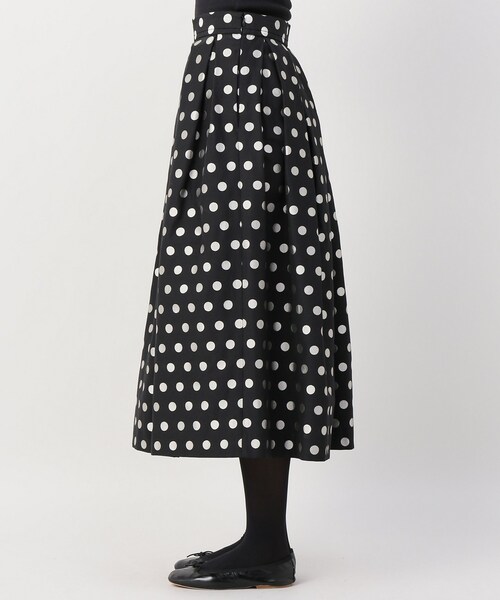IENA LA BOUCLE ドットジャガードタフタ タックスカート