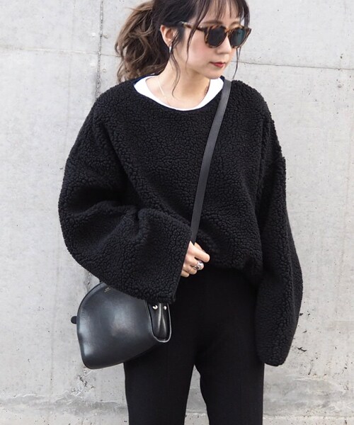 LAULEN（ローレン）の「Boa pullover（その他トップス・レディース・ホワイト/ブラック・FREE）」の2枚目の写真