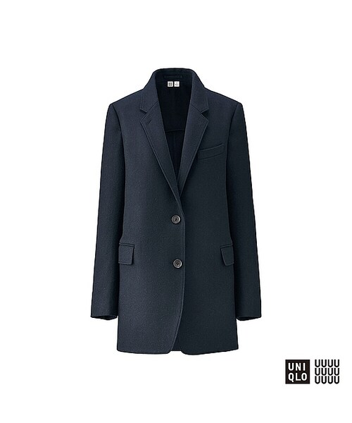 UNIQLO（ユニクロ）の「ウールブレンドジャケット（その他アウター・レディース・OLIVE 57/BLACK 09/NAVY 69・S/XL/M/L/XXL）」の3枚目の写真