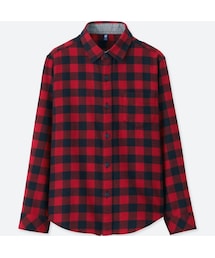 UNIQLO | BOYS フランネルチェックシャツ（長袖）(シャツ/ブラウス)