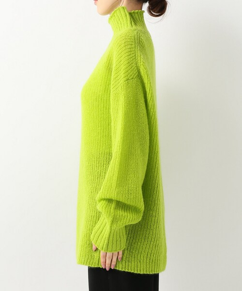 SLOBE IENA（スローブイエナ）の「SLOBE citron. ネオンカラーモヘヤニット◆（トップス・グリーン/フリー）」の4枚目の写真