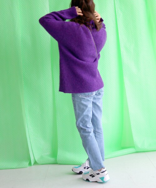 SLOBE IENA（スローブイエナ）の「SLOBE citron. ネオンカラーモヘヤニット◆（トップス・グリーン/フリー）」の21枚目の写真