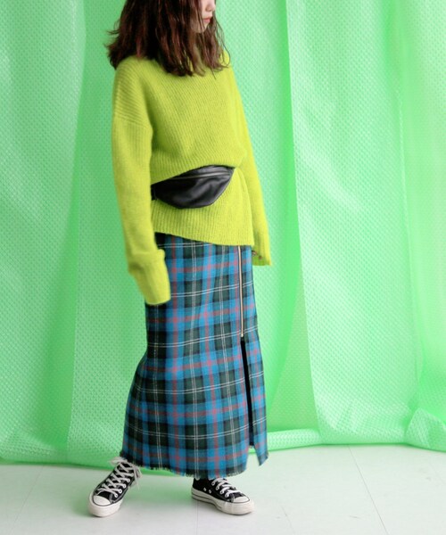 SLOBE IENA（スローブイエナ）の「SLOBE citron. ネオンカラーモヘヤニット◆（トップス・グリーン/フリー）」の17枚目の写真