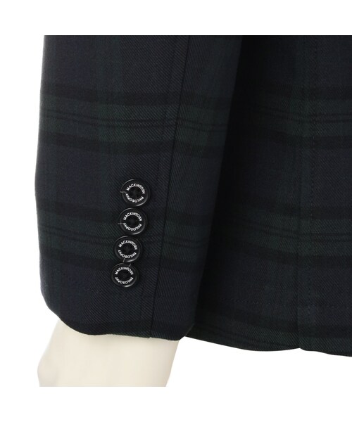 マッキントッシュ フィロソフィー リネン テーラード ブラックウォッチ 38R マッキントッシュ フィロソフィー リネン テーラード ブラック