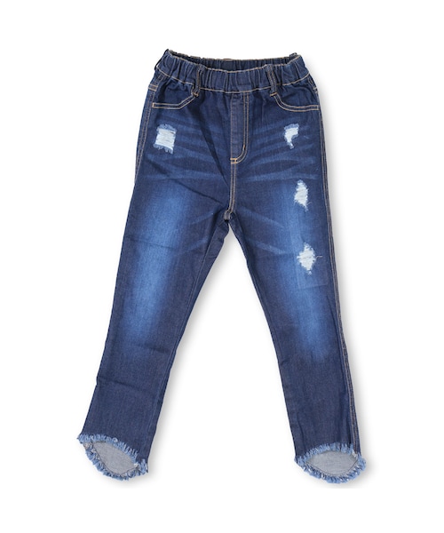 BRANSHES（ブランシェス）の「クラッシュデニムスキニーパンツ（デニムパンツ・キッズ・ブルー/ネイビーブルー・100cm～150cm）」の2枚目の写真
