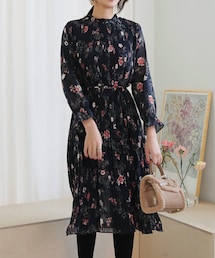 DHOLIC | ストラップSET花柄プリーツワンピース(ワンピース)