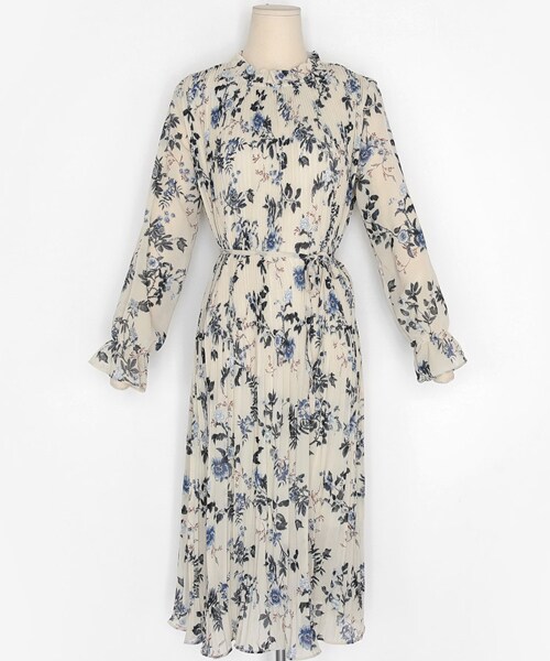 DHOLIC（ディーホリック）の「ストラップSET花柄プリーツワンピース（ワンピース・レディース・ブルー/ホワイト・FREE）」の2枚目の写真