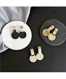 copine | プレートサークルピアス(3type)【クリックポスト対象商品】(ピアス（両耳用）)