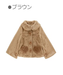 Bobon21 | ふわモコ熊さんボアコート-全１色-(ポンチョ)