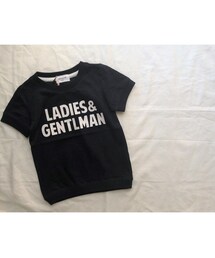 cache cache | ARCH&LINE　SLUB LADIES  GENTLMAN　TEE（NAVY）kids(Tシャツ/カットソー)