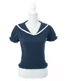 mon Lily | ビッグセーラーカラーパフスリニット(トップス)