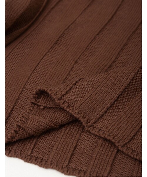 Re:EDIT（リエディ）の「Vネックワイドリブショートニットトップス（トップス・レディース・ブラック/アイボリー/ブラウン・M）」の5枚目の写真