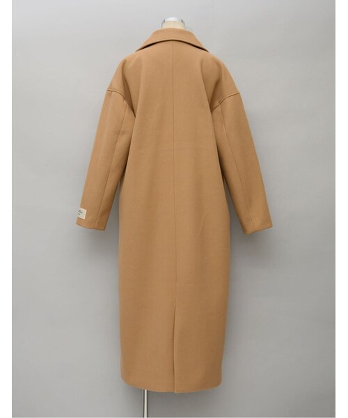 Re:EDIT（リエディ）の「フェイクウールダブルチェスターコート（ジャケット/アウター・レディース・ブラック/ベージュ/ブラウン/カーキ・M/L）」の8枚目の写真