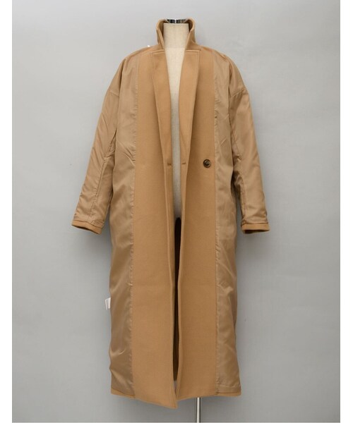 Re:EDIT（リエディ）の「フェイクウールダブルチェスターコート（ジャケット/アウター・レディース・ブラック/ベージュ/ブラウン/カーキ・M/L）」の9枚目の写真