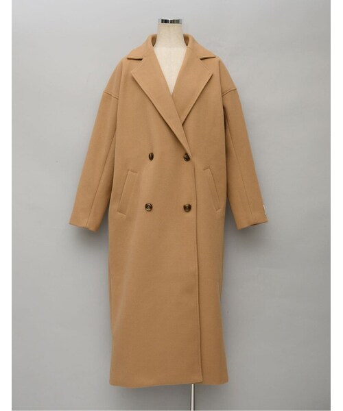 Re:EDIT（リエディ）の「フェイクウールダブルチェスターコート（ジャケット/アウター・レディース・ブラック/ベージュ/ブラウン/カーキ・M/L）」の6枚目の写真