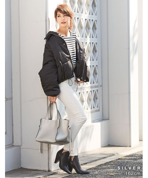 Re:EDIT（リエディ）の「Re:EDIT×人気ブロガーcoco-eririkoコラボ スクエアバッグ（バッグ・レディース・ホワイト/ベージュ/キャメル/シルバー・フリーサイズ）」の3枚目の写真