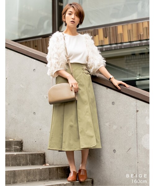 Re:EDIT（リエディ）の「ハーフムーンショルダーバッグ（バッグ・レディース・ベージュ/ブラック・フリーサイズ）」の3枚目の写真