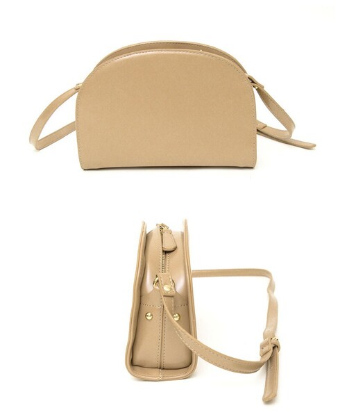 Re:EDIT（リエディ）の「ハーフムーンショルダーバッグ（バッグ・レディース・ベージュ/ブラック・フリーサイズ）」の7枚目の写真