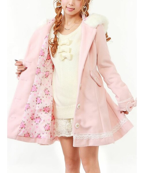 DearMyLove（ディアマイラブ）の「ファーフード付姫フレアコート