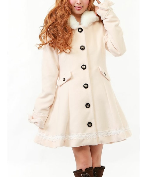 【美品】夢展望 DearMyLove ディアマイラブ フリルトレンチコート 黒 美品】夢展望 DearMyLove ディアマイラブ フリルトレンチコート 黒