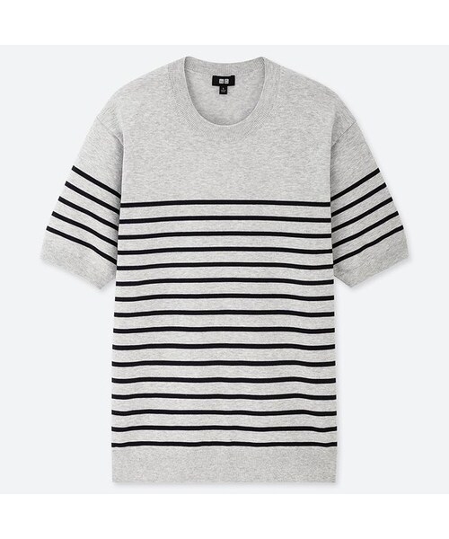UNIQLO（ユニクロ）の「ウォッシャブルクルーネックセーター（半袖）（ニット/セーター・メンズ・NAVY 69/GRAY 03/OFF WHITE 01・4XL/3XL/XL/XS/S/L/XXL/M）」の3枚目の写真