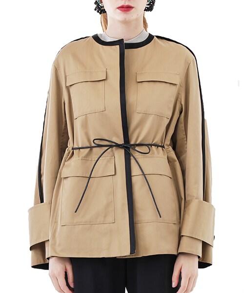 CINOH チノ ノーカラー パイピングジャケット 36 美品 【公式通販】