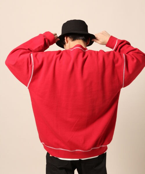 RAGEBLUE（レイジブルー）の「配色ステッチ裏毛スウェットクルー（トップス・ホワイト/ブラック/レッド）」の11枚目の写真