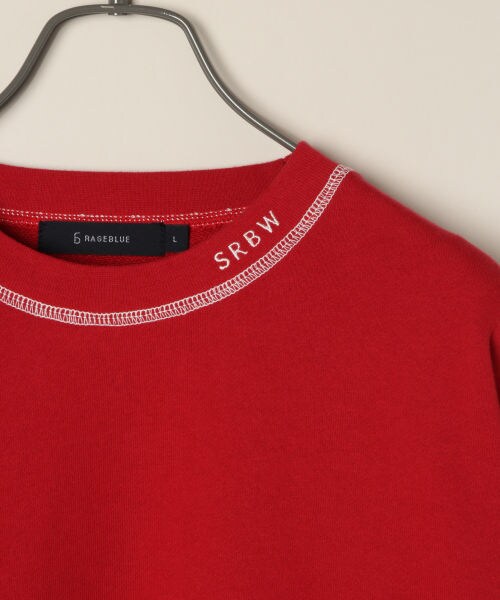 RAGEBLUE（レイジブルー）の「配色ステッチ裏毛スウェットクルー（トップス・ホワイト/ブラック/レッド）」の21枚目の写真