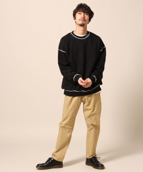 RAGEBLUE（レイジブルー）の「配色ステッチ裏毛スウェットクルー（トップス・ホワイト/ブラック/レッド）」の5枚目の写真