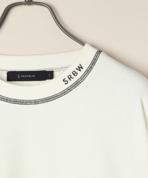 RAGEBLUE（レイジブルー）の「配色ステッチ裏毛スウェットクルー（トップス・ホワイト/ブラック/レッド）」の19枚目の写真