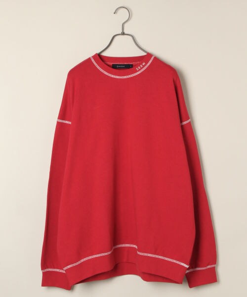 RAGEBLUE（レイジブルー）の「配色ステッチ裏毛スウェットクルー（トップス・ホワイト/ブラック/レッド）」の3枚目の写真