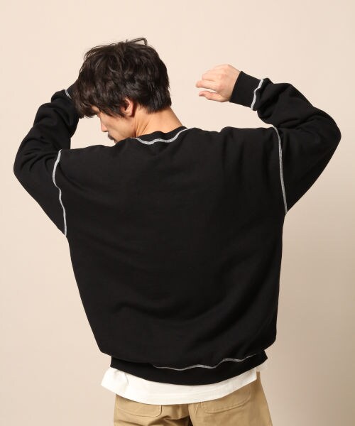 RAGEBLUE（レイジブルー）の「配色ステッチ裏毛スウェットクルー（トップス・ホワイト/ブラック/レッド）」の9枚目の写真