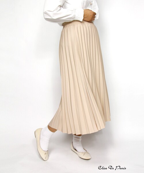 paravion（パラビオン）の「Kシンプルプリーツスカート（スカート・レディース・ブルー/ピンク/ベージュ・ONE）」の5枚目の写真