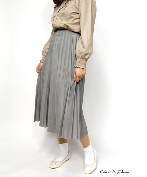 paravion（パラビオン）の「Kシンプルプリーツスカート（スカート・レディース・ブルー/ピンク/ベージュ・ONE）」の4枚目の写真