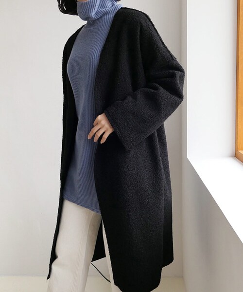 DHOLIC（ディーホリック）の「ボアノーカラーオープンジャケット（その他アウター・レディース・ピンク/ブラウン/ブラック・FREE）」の2枚目の写真