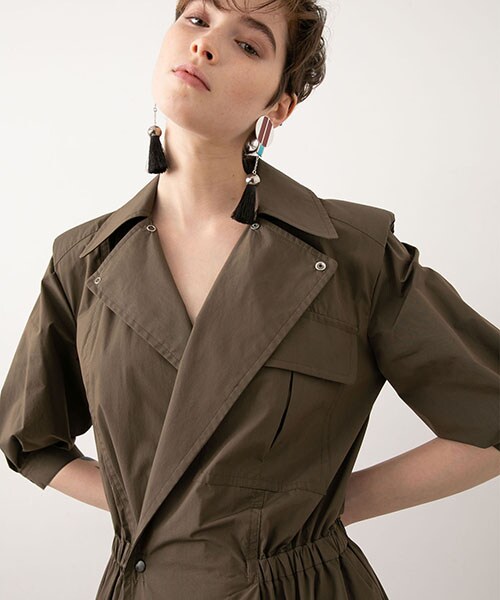 TOGAPULLA トーガプルラ コットンタフタシャツワンピース