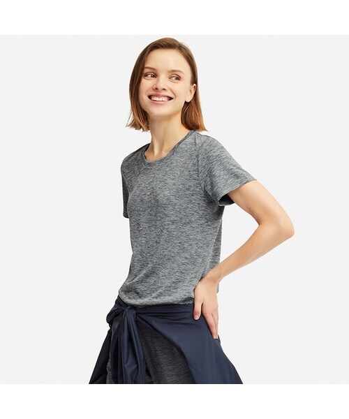 UNIQLO（ユニクロ）の「ドライEXクルーネックＴ（半袖）（Tシャツ/カットソー・レディース・WHITE 00/PINK 12/BLACK 09/BLUE 67/DARK GRAY 08・S/L/XL/3XL/M/XXL）」の3枚目の写真